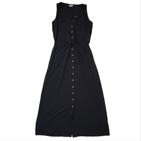 J. Jill Dresses & Skirts - J. Jill Midi Button-Up Long Tank Dress Black Size X Small